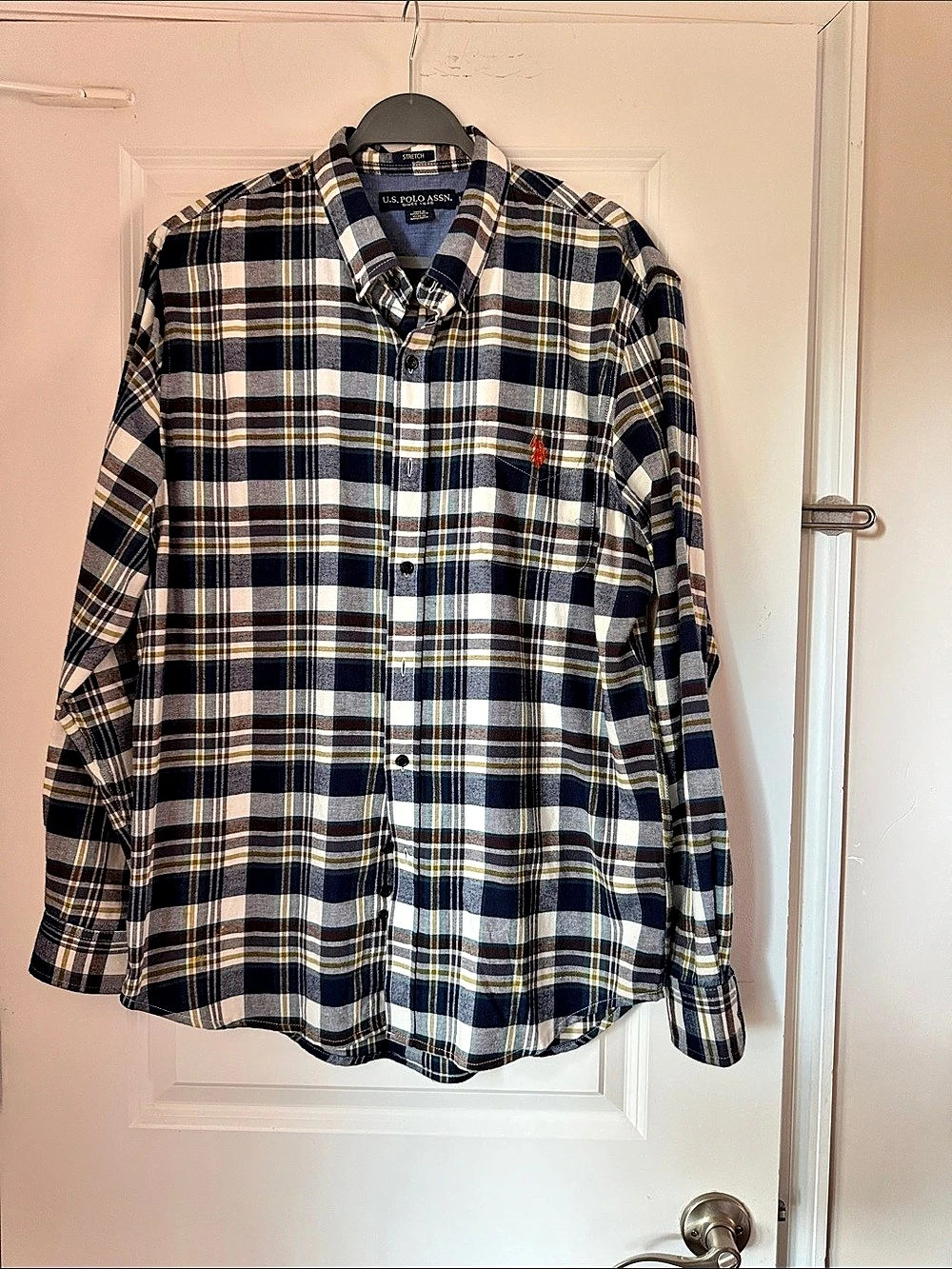 U.S. Polo Assn. Plaid Cotton Shirt Size Large Like New